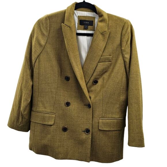 J Crew Blazer Womens Size 6 Wool Olive Green Corp Career Stretch Pockets J.Crew - Picture 7 of 15